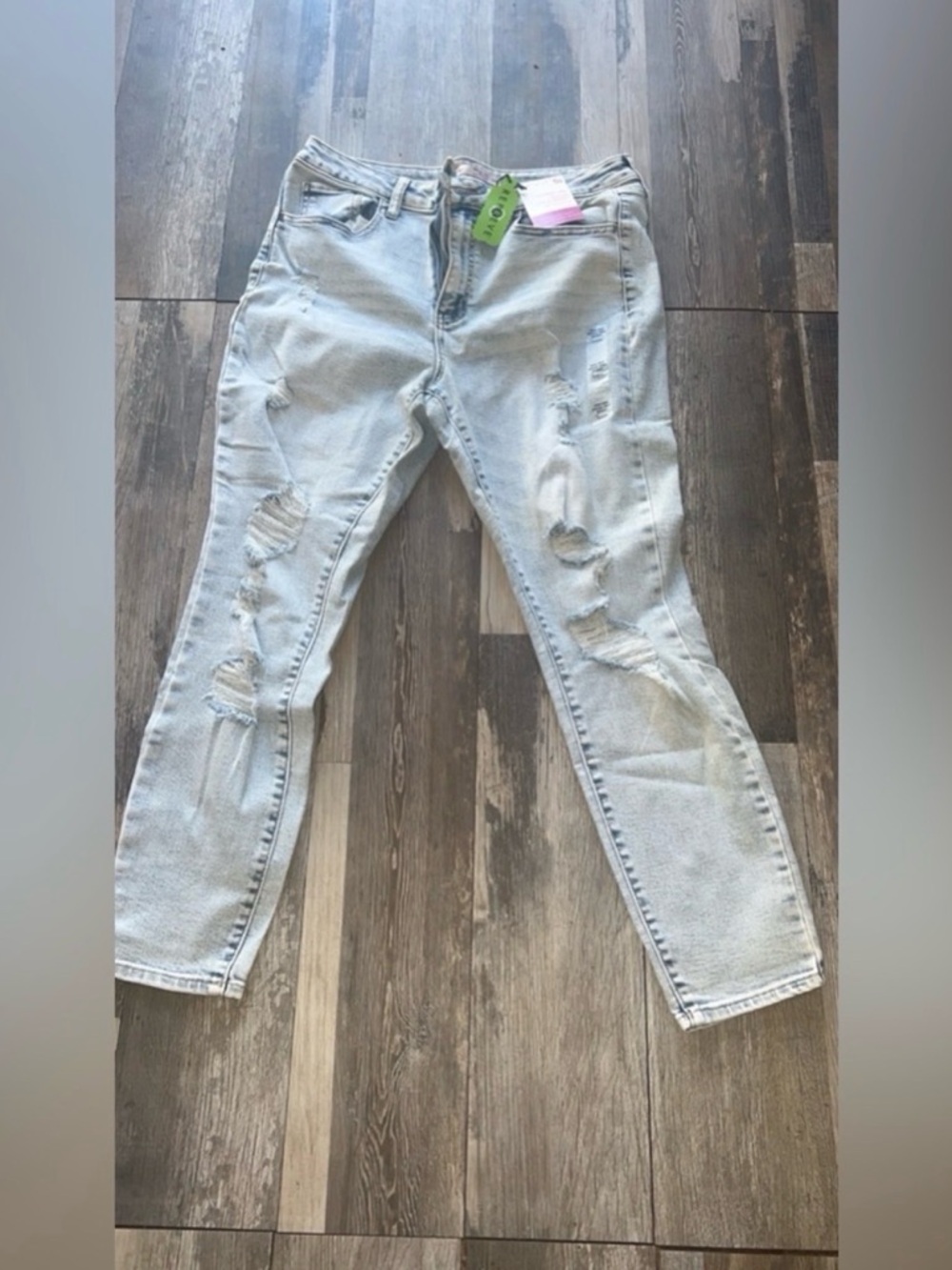 SO Light Wash Distressed Skinny Jeans